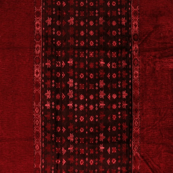 Ahgly Company Indoor Square Abstract Red Modern Area Rugs, 6' Square