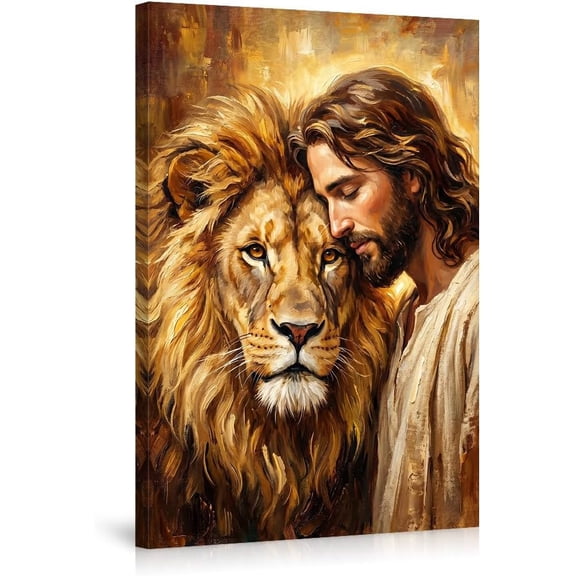 Christian Wall Art Lion of Judah Jesus Christ Canvas Print Religious Decor