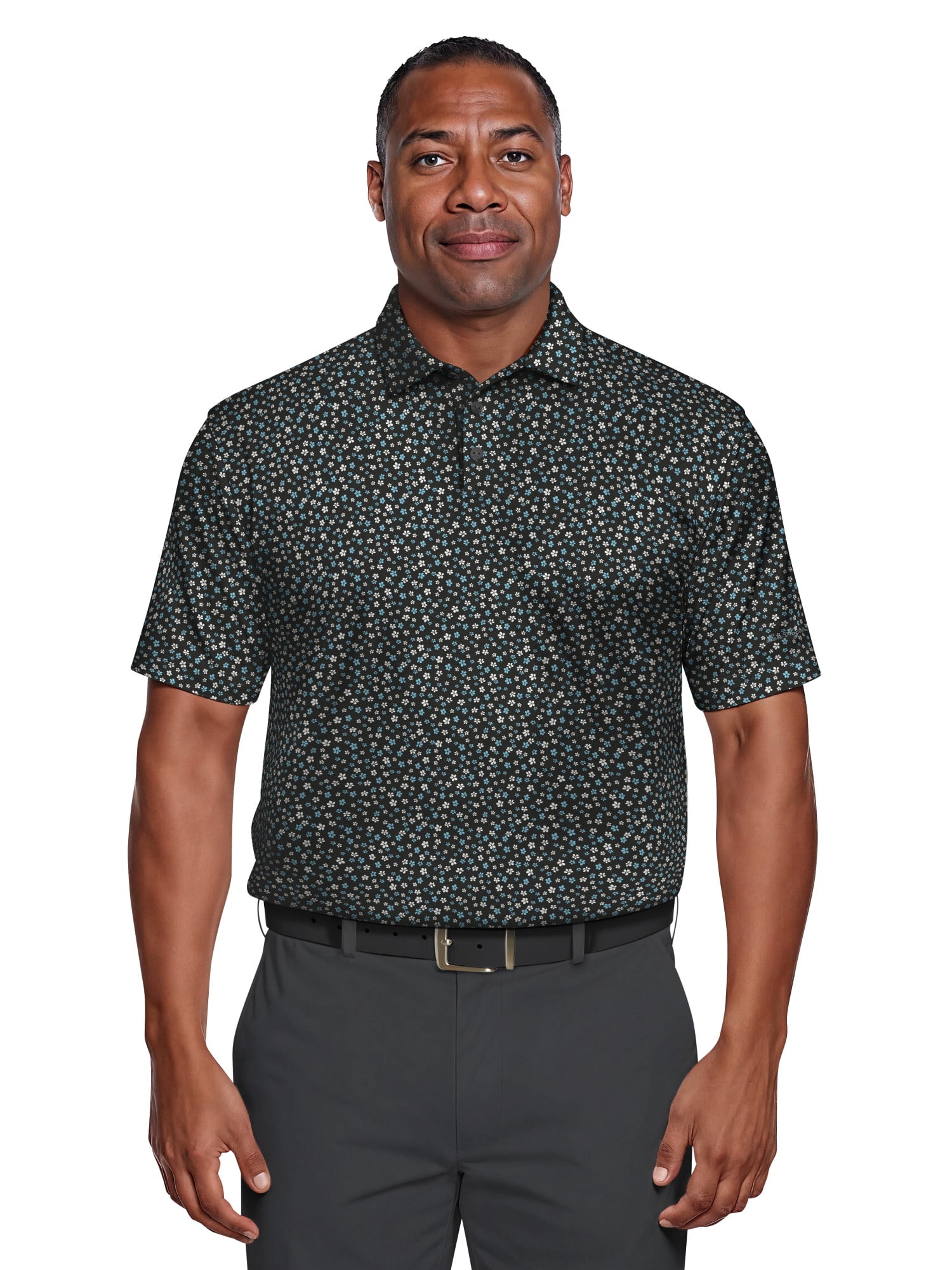 Ben Hogan Men's & Big Men's Performance Confetti Floral Polo Short Sleeve Polo Shirt, up to 5XL