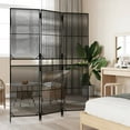 thumbnail image 3 of vidaXL Room Divider 3 Panels Black Poly Rattan, 3 of 9
