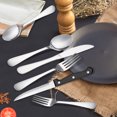 thumbnail image 6 of Koomade 48-Piece Silverware Set for 12 - Stainless Steel Flatware Set for Everyday, Weddings, Parties - Includes Steak Knives, Salad Forks, Teaspoons - Dishwasher Safe, Silver, 6 of 7