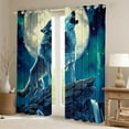 thumbnail image 2 of Erosebridal Galaxy Wolf Curtains,Moon Starry Sky Curtains Blackout Trippy Decor for Bedroom,Animal Curtains & Drapes Safari Hunting Wolf Window Curtains 2 Panels 42"Wx90"L, 2 of 6