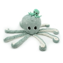 Les Ptipotos Octopus Mom & Baby Plush Stuffed Animal Set & Eco-Friendly Toy in Mint Green