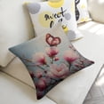 thumbnail image 5 of butterfly pink flower linen toss pillowcase decoration pillowcase gifting preferred 20x20inch cushion cover sofa pillowcase sofa bedroom living room car, 5 of 8