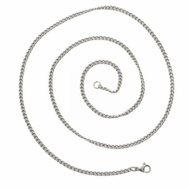 Joyas collar de cadena de bolas de acero inoxidable con cadena lateral de 50 cm