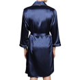 thumbnail image 2 of Men's Satin Robe With Shorts - Nightgown Soft Printed Bathrobes Pajamas, 2 of 2