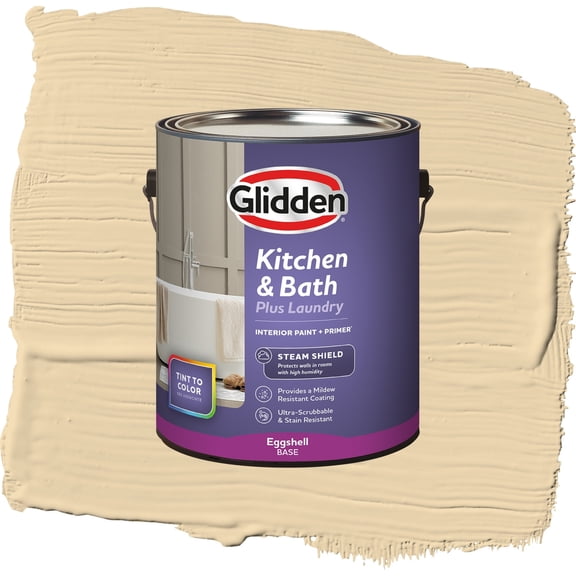 Glidden Glidden Kitchen Bath and Laundry Tuscan Bread / Beige, Eggshell Interior Paint with Primer, 1 Gallon