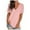 Pink, variant on Women's V Neck T-Shirt Summer Short Sleeve Side Split Plain Tunic Tops Casual Comfort Solid Color Loose Tee Shirts