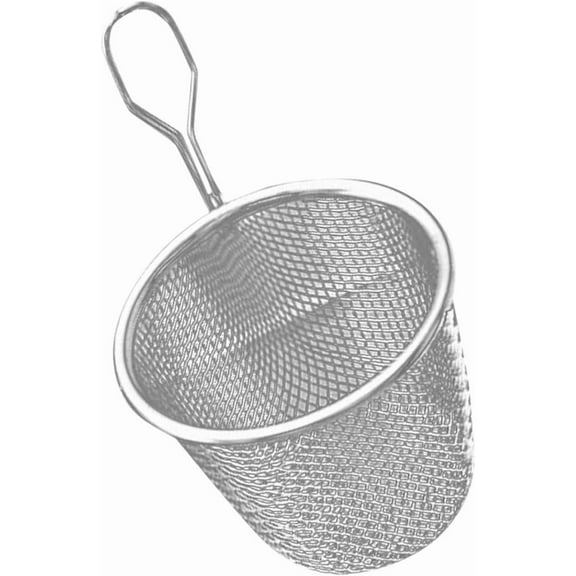 Stainless Steel Fine Mesh Strainer with Short Handle - Hot Pot & Noodle Skimmer Basket for Ramen, Dumplings, Pasta & Frying | Kitchen Utensil for Home Cooking