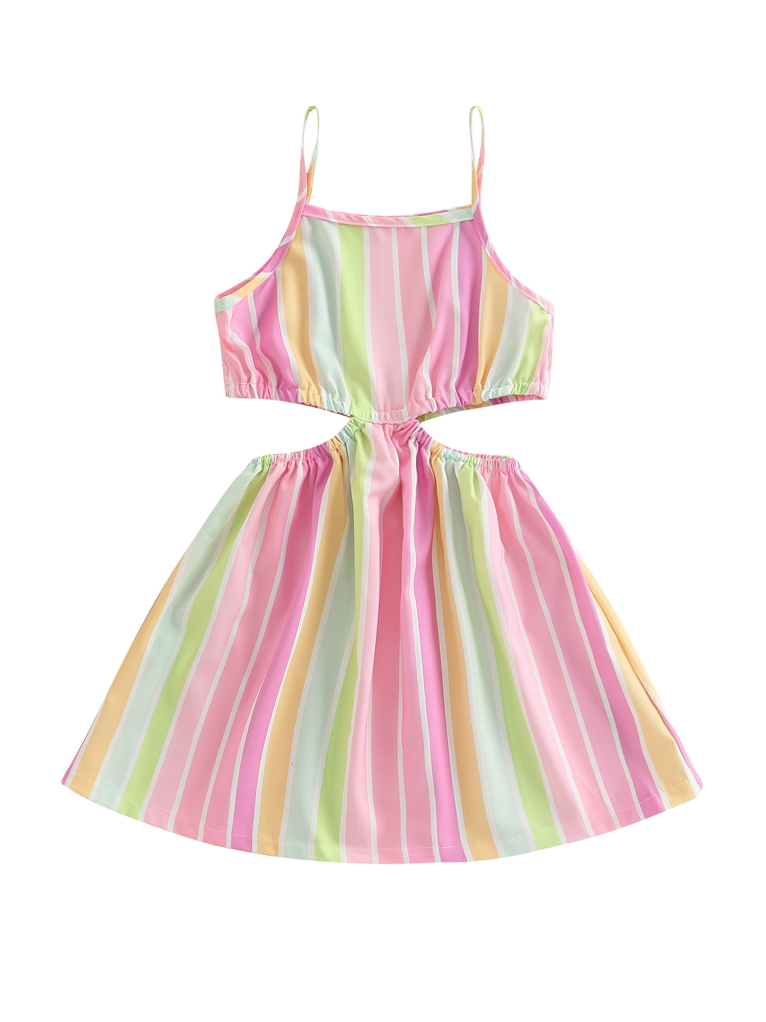Bagilaanoe Little Girl Summer Dress Sleeveless Patchwork Stripe Pattern ...