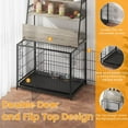 thumbnail image 2 of IHEX Chic Dog Crate Furniture with 3 Storage Shelves, Wooden Dog Kennel with Flip-Up Top and Double Doors, Dog Cage with Removable, Sturdy Versatile Indoor Table Kennel for Medium Dogs, Grey, 2 of 7