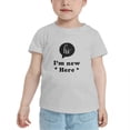 thumbnail image 2 of Hi I'm New Here Cute Toddler Tshirts for Boys Girls (Gray, Youth S), 2 of 5