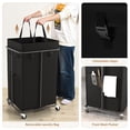 thumbnail image 4 of Cesta para ropa sucia ZATOCL de 150 litros con ruedas y bolsa extraíble, color negro, 4 of 7