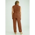 thumbnail image 3 of Jessica London Women's Plus Size Belted Crepe Vest Set, 3 of 3