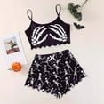 thumbnail image 2 of CONFREE Halloween Women's Pajama Sets Sleeveless Skeleton Sleepwear Tops Shorts Hallowmas Pjs for Women Cozy Nightwear, 2 of 5