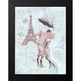 thumbnail image 2 of OnRei 12x14 Black Modern Framed Museum Art Print Titled - Romantic love Eiffel, 2 of 5