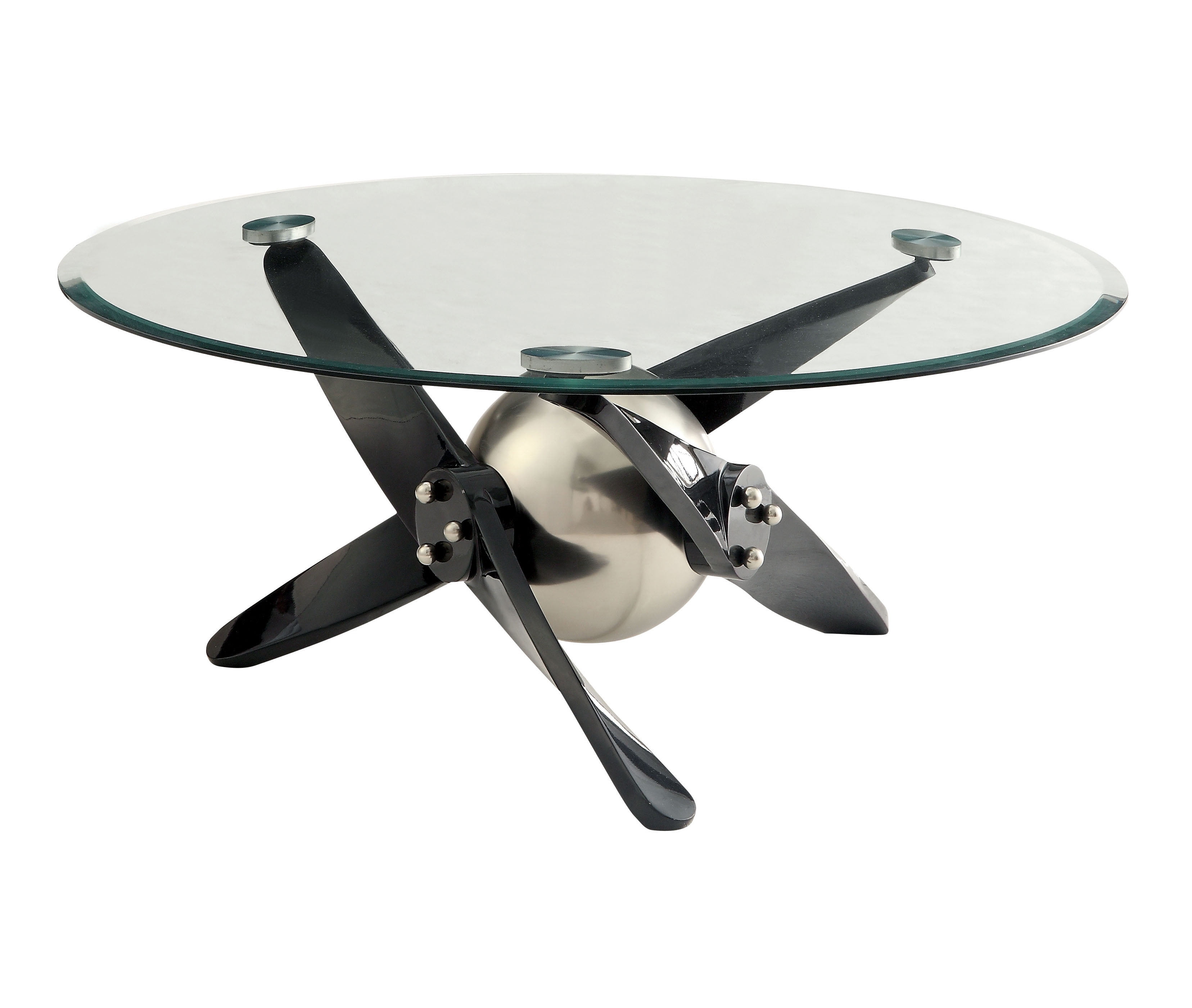 Furniture of America Flight Propellor Coffee Table, Black