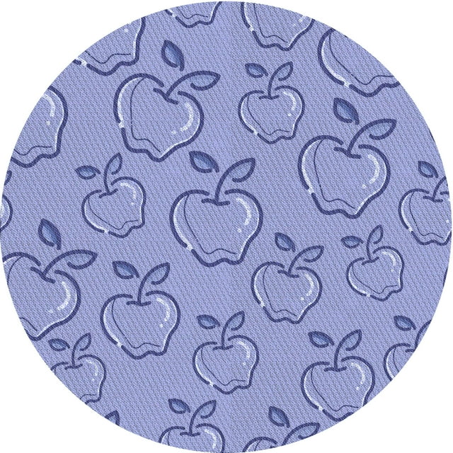 Ahgly Company Tapis Rond Lavable en Machine Intérieur Jeans Transitionnels Bleu, 7 Pieds Rond