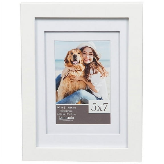 Wood WHITE White AIRFLOAT Mat 5x7 3one-half inchx5 frame by Pinnacle trade - 3.5x5