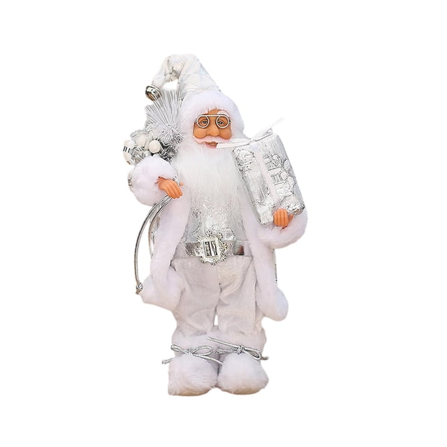 Figura de Papá Noel para mesa, decoración navideña, divertido regalo navideño, creatividad realista. Blanco