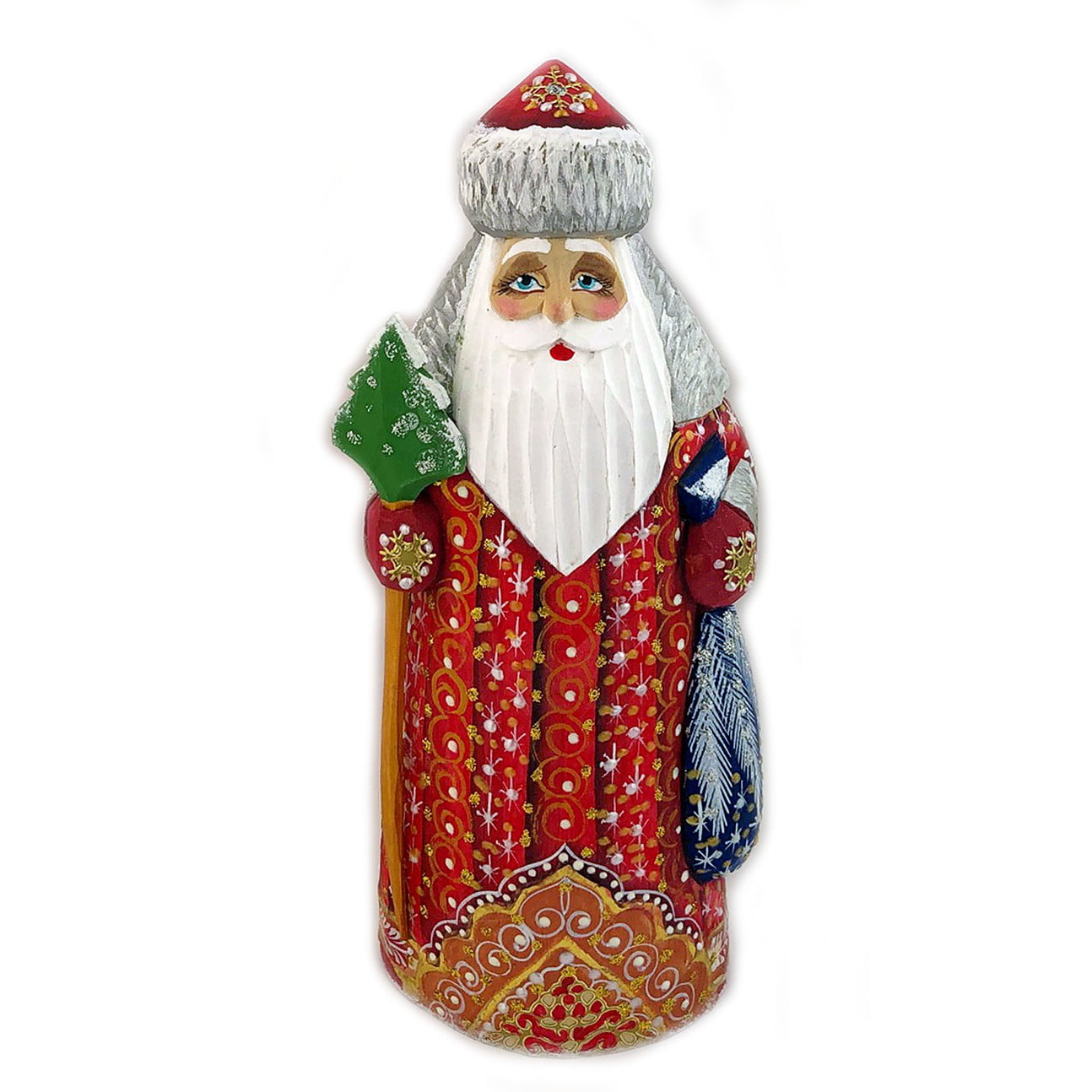 Hand Carved Hand Painted Christmas Gift,Home Decor,Christmas Gift,Gift for Her Father Frost Russian Hand Carved Santa 8.07 Wooden Santa