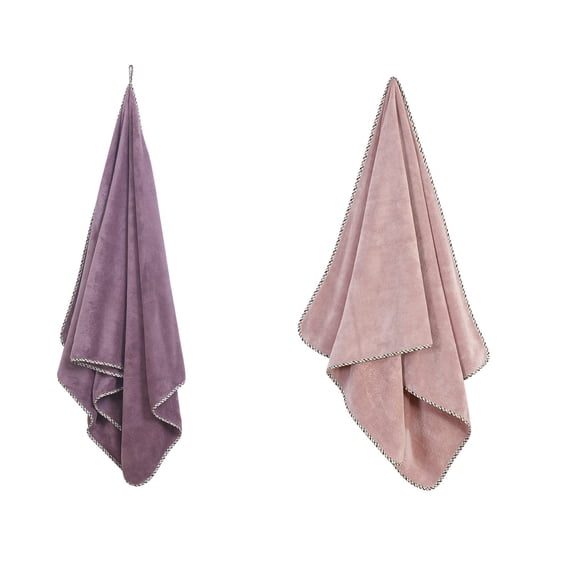 Spread Spain Microfiber Bath Towel 1200 Gsm | Extra Soft Plush & High Absorbent Bath Towel For Men & Women - Rose & Fashion Fruit (Pack Of 2)