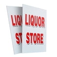 thumbnail image 4 of A-frame Sidewalk Liquor Store 24" x 36" Double Sided A-Frame Sidewalk Sign, Includes 2 Plastic Inserts | Foldable Portable White Signicade Sandwich Board Signs, 4 of 5