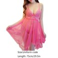 thumbnail image 2 of Conjunto de camisón transparente para mujer, camisón con cuello en V, ropa de dormir encantadora erótica con tanga, rosa Sweethay XX0131-04B, 2 of 7
