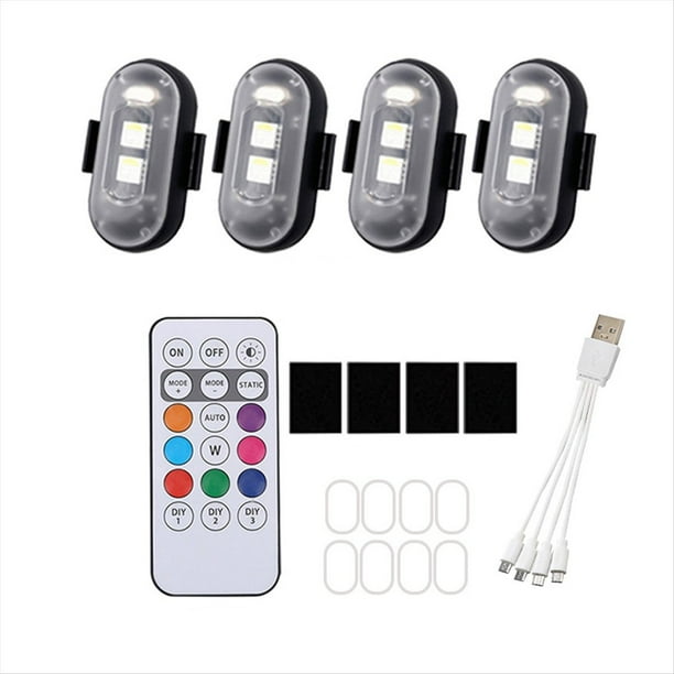 Luces Estroboscópicas LED RGB para Aeronaves, Luces para Motocicletas, Luces LED de Posición de Flash, Luces Inalámbricas, Luces de Advertencia para Aeronaves.