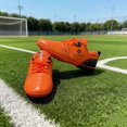 thumbnail image 3 of Men's New Football Shoes, Leather Surface, Waterproof, Anti- and Durable, Casual Sports Shoes, and Comfortable Walking Sneakers for Work, Training, and Outdoor Sports(Orange/38), 3 of 7