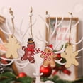 thumbnail image 6 of 12Pcs Wooden Gingerbread Man Christmas Tree Ornaments - 2.56 Inch Hand-Painted Tree Decorations for Home, 6 of 9
