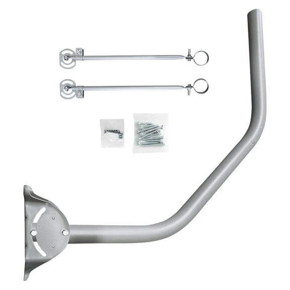 Under Eave Mount 2" O.D. Heavy Duty Weather Resistant Satellite Dish Mounting Mast for Secure Antenna Installation