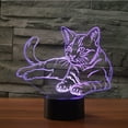 thumbnail image 2 of Animal Cat Toys 3D Illusion Night Light Smart Touch Lamp, Creative RGB Led, Christmas Birthday Decorations Gifts for Boys and Girls, Cat Party Decor, 16 Colors, 2 of 7
