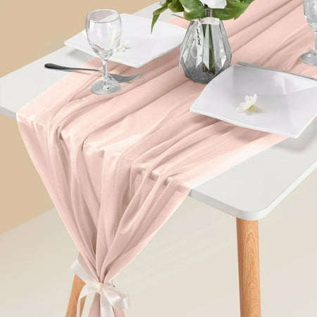 

Christmas decorations 10ft Chiffon Table Runner 29x120 Inches Dusty Blue Table Runner For Wedding Baby Girl Bridal Shower Decorations fall decorations for home