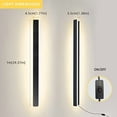 thumbnail image 5 of Modern Plug in Long Wall Sconce, 39" Black Matte LED Wall Lights, 20W Warm White 3000K Acrylic Indoor Wall lamp, with 59" Plug Cable for Bedroom, Living Room, Hallway, 5 of 6