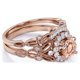 thumbnail image 4 of JeenMata Anillo Nupcial de 1,50 Quilates con Halo de Diamantes y Morganita de Talla Redonda Engastado en Oro Rosa Macizo de 10 K, 4 of 6