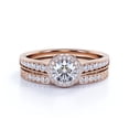 thumbnail image 2 of JeenMata Real Round Diamond - Channel Set Band - Cluster - Halo Engagement Ring - Bridal Set - 10K Rose Gold, 2 of 6
