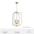 thumbnail image 7 of Hunter - Zoanne 4-light Alturas Gold, Medium Size Pendant Light, Dimmable, Modern Style, Geometric Shaped, for Bedrooms, Dining, Living Rooms - 19576, 7 of 7