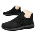 thumbnail image 3 of XIMIN Men’s Stylish Simple Black Non Slip Athletic Sneakers Lightweight Breathable Upper Slip-On Work Shoes Comfortable Casual Outdoor Activities Trainers, 3 of 9