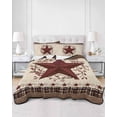 thumbnail image 2 of Twin XL Quilt Bedding Set, Texas Star Vintage Reversible Summer Quilt 3 Pieces, Red Berry Retro Art Farmhouse Lightweight Bedspreads Coverlets with 2 Pillow Shams for All Seasons, 2 of 5