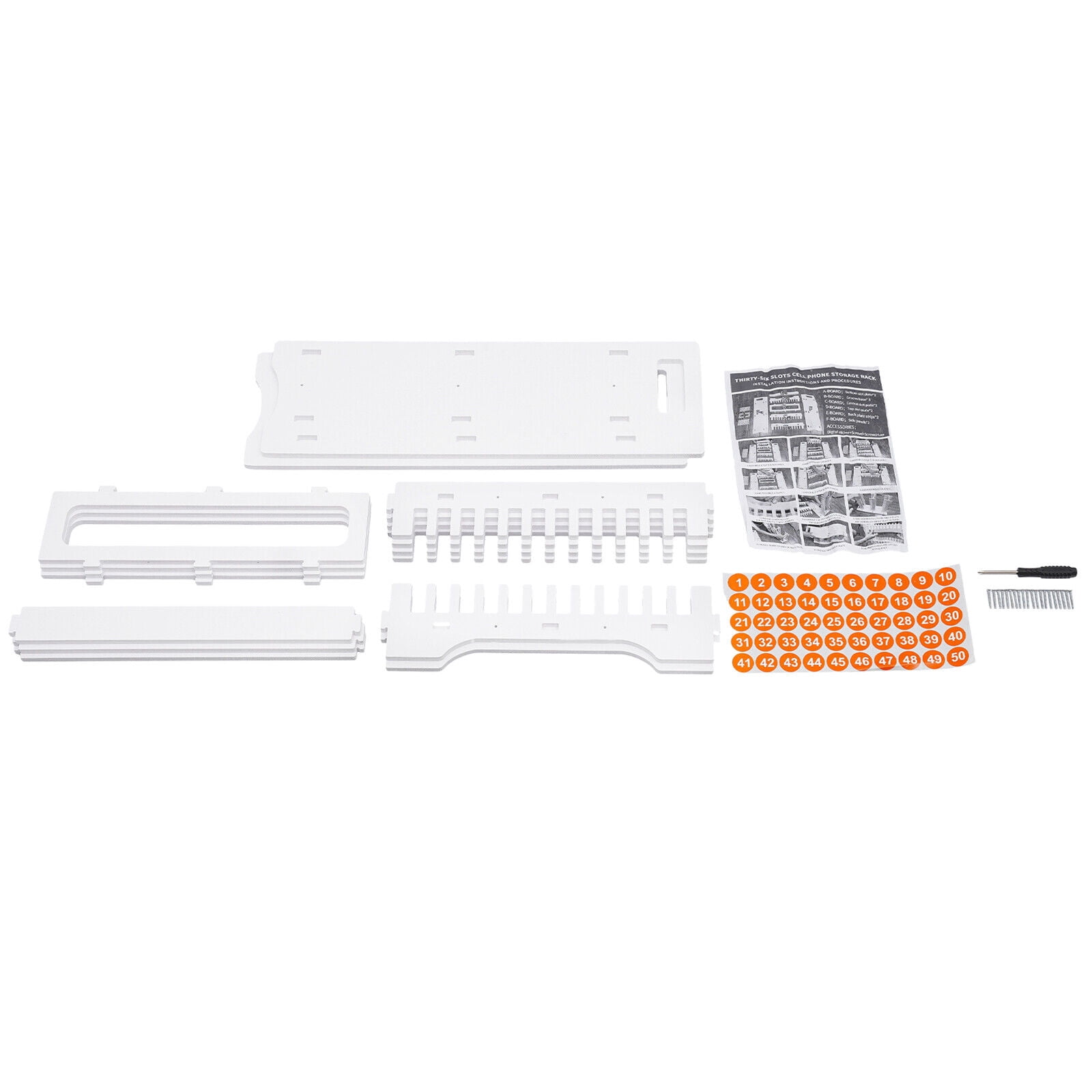 3-Tier 36 Slots Multiple Cell Phone Stand Rack, PVC Mobile Phone Holder, White Cell Phone Storage Organizer(36 Slots)