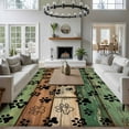 thumbnail image 4 of Area Rug for Living Room, Dark Sage Green Brown Non-Slip Indoor Large Carpet for Bedroom/Dining Room, Farmhouse Dog Paw Vintage Washable Low-Profile Rectangle Floor Runner Rugs - 6 x 9 Ft, 4 of 7