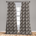 thumbnail image 5 of Ambesonne Taupe Curtains, Dots Brushstrokes Grunge, Pair of 28"x84", Black White Taupe, 5 of 5