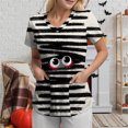 thumbnail image 6 of Godom Womens Halloween V Neck Shirt Funny Pumpkin Printed T Shirt Graphic Tee Fall Tops, 6 of 6