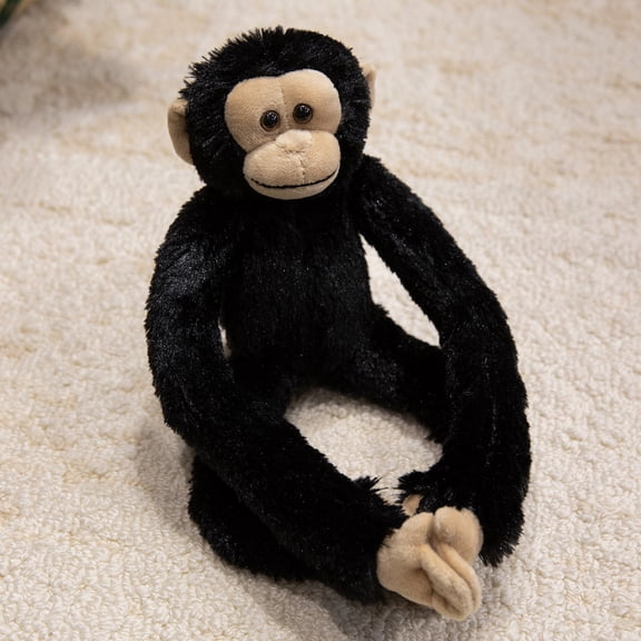 Punch Monkey Stuffed Animal, Cute Stuff Animals Orangutan Plush, Monkeys Plushies Weighted Stuffed Animal Plush for Gifts, Birthday, Home Decor, Long Arm Black 19.7IN