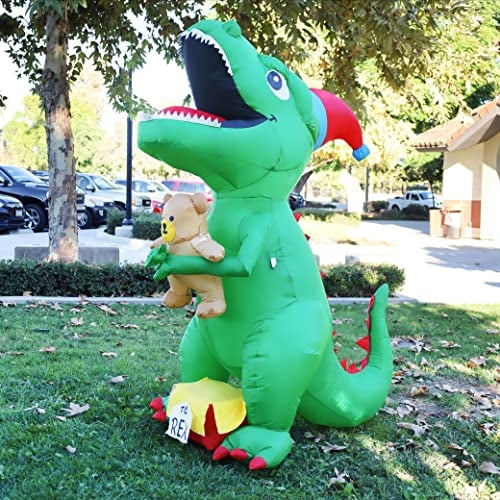 Dinosaurio Inflable Navideño GOOSH 2 m con Luces LED