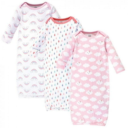 UPC: 0660168335675 | Luvable Friends Baby Girl Cotton Long-Sleeve Gowns 3pk  Girl Clouds  0-6 Months