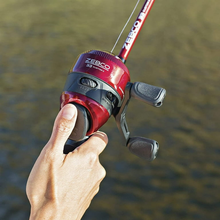 Zebco 33 Custom Z Spincast Reel and Fishing Rod Combo, 6-Foot 2-Piece  Fiberglass Rod with EVA Handle, QuickSet Anti-Reverse Fishing Reel with  Bite