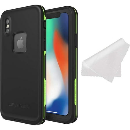 LifeProof FR Series Waterproof Case for iPhone X (ONLY) with Cleaning Cloth - Bulk Packaging - Night LITE (Black/Lime)