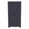 thumbnail image 4 of HomeRoots 668935 49 in. Dark Gray Heavy Duty Plastic Locking 2 Door Utility Cabinet, 4 of 8